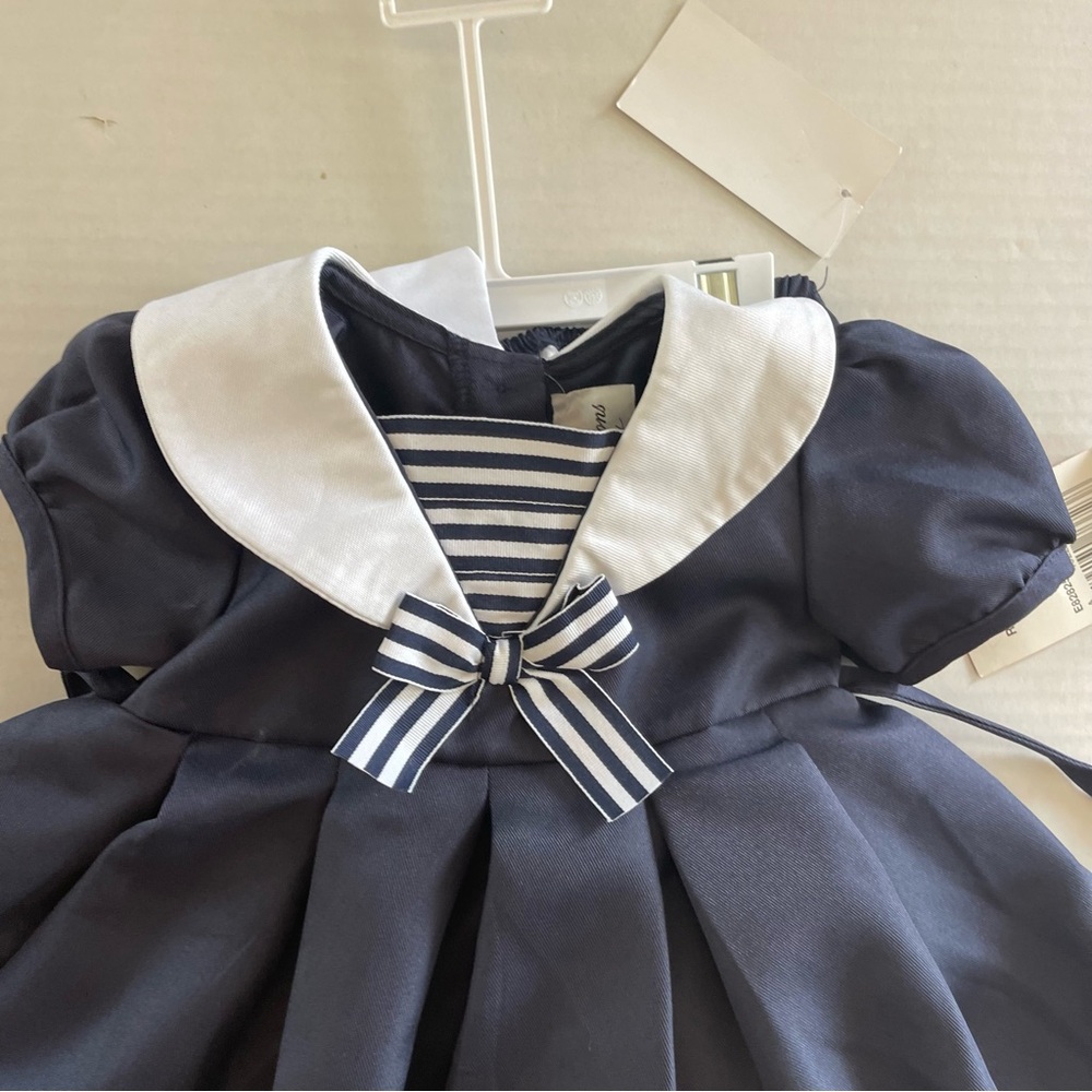Baby 24 M Girls' Nautical Collar Dress, Panty and Hat, 3-Piece Set - Picture 2 of 9